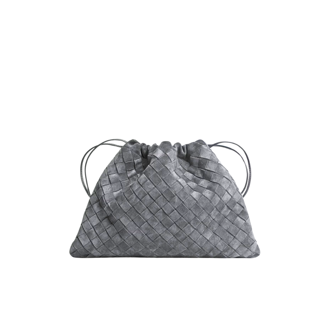 TESSA SUEDE GREY BAG (L)