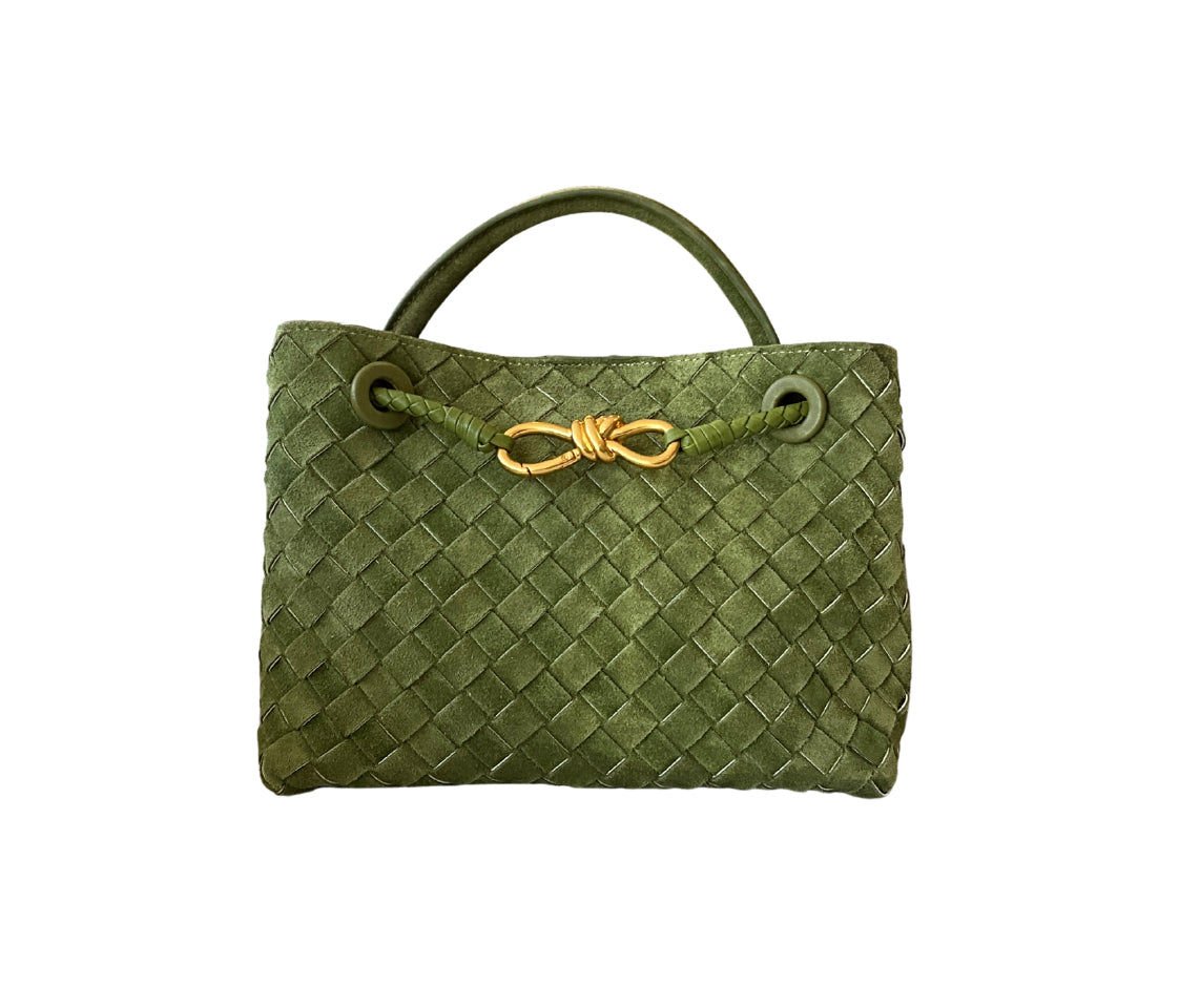 GREEN SUEDE GALA M BAG (PIEL)