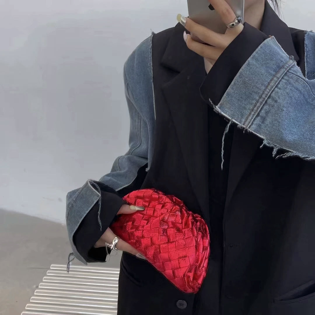 PRE ORDER RED METALLIC POUCH BAG