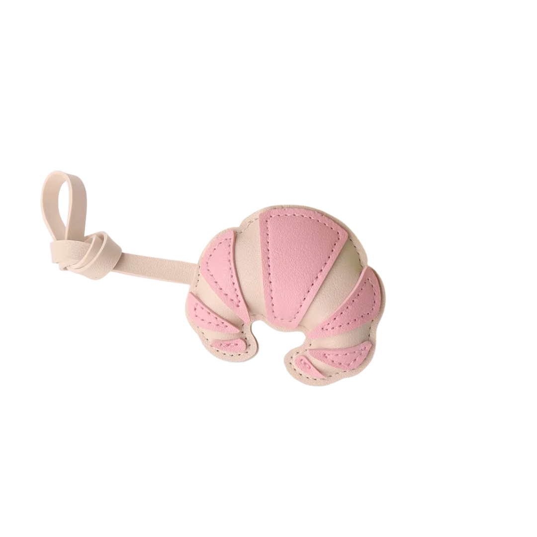 CREAM & PINK CROISSANT CHARM