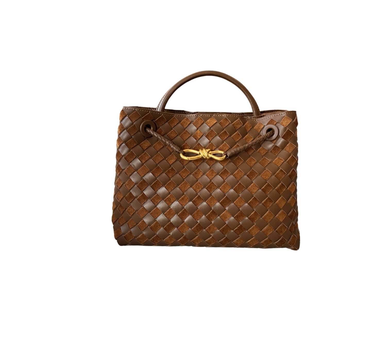 PRE ORDER BI COLOR BROWN GALA SUEDE M BAG (PIEL)