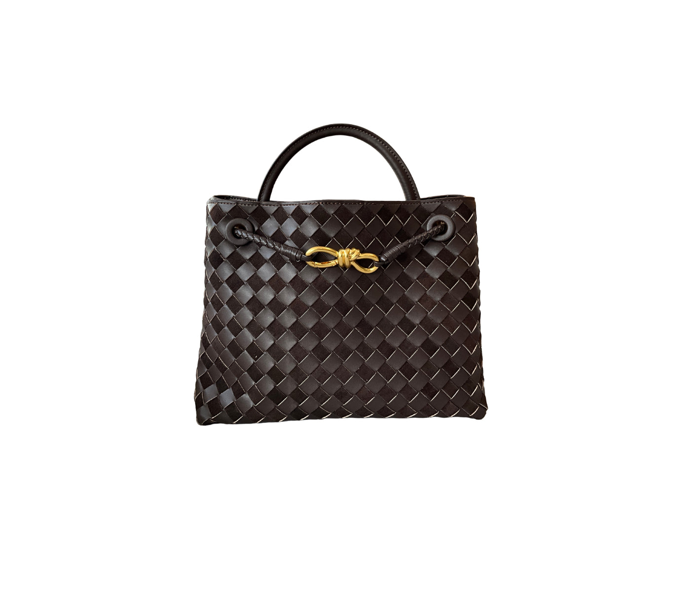 PRE ORDER BI COLOR DARK BROWN GALA SUEDE M BAG (PIEL)